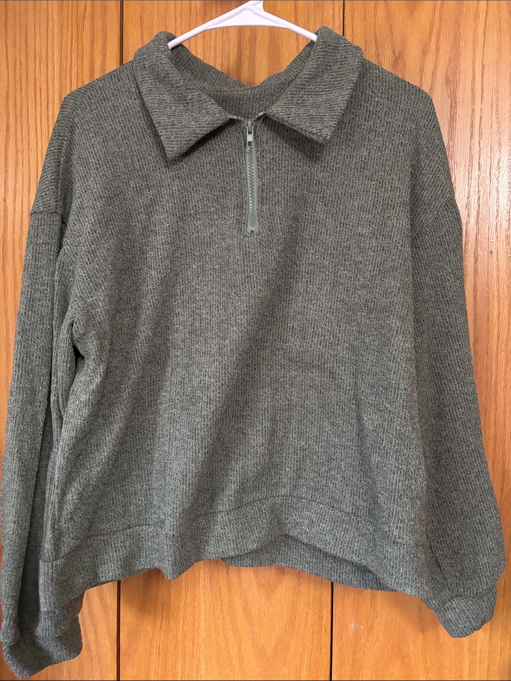 Green 3/4 Zip Sweater